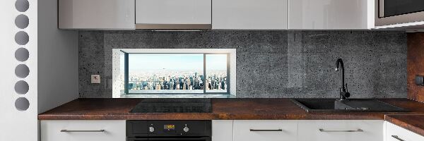 Cooker splashback View of the city