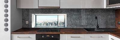 Cooker splashback View of the city