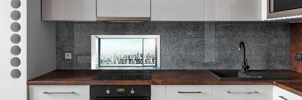 Cooker splashback View of the city