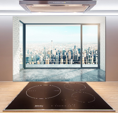 Cooker splashback View of the city