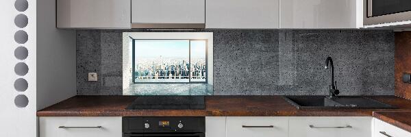 Cooker splashback View of the city