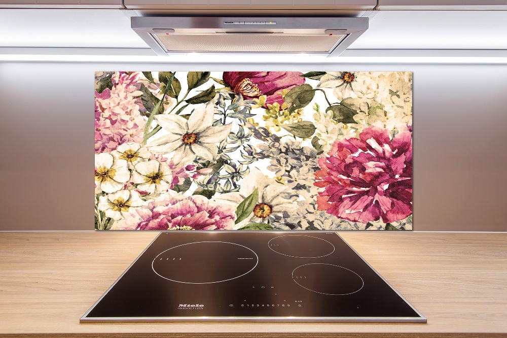 Cooker splashback Floral pattern