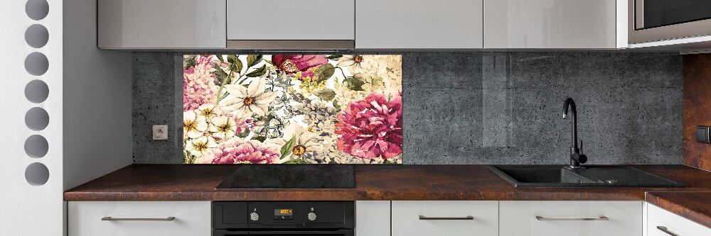 Cooker splashback Floral pattern