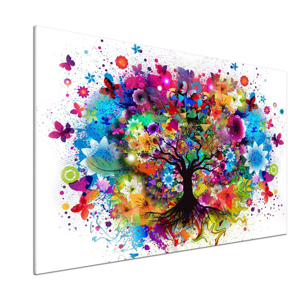 Cooker splashback Colorful tree