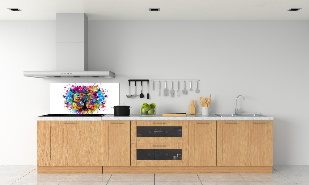 Cooker splashback Colorful tree