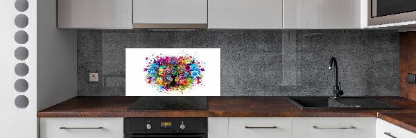 Cooker splashback Colorful tree