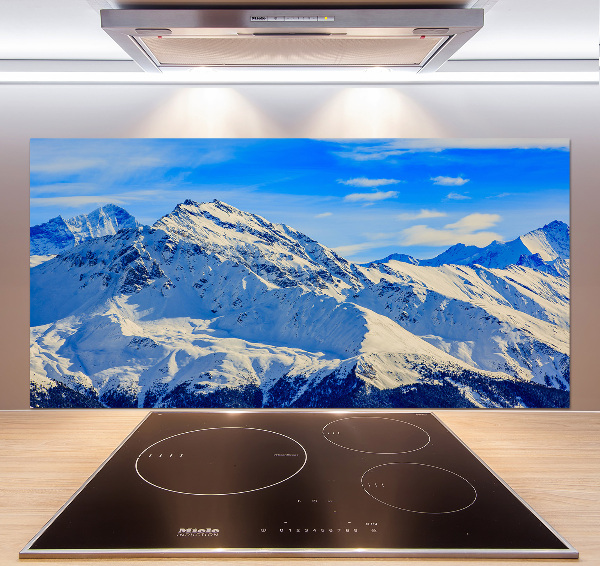 Cooker splashback Alps in winter