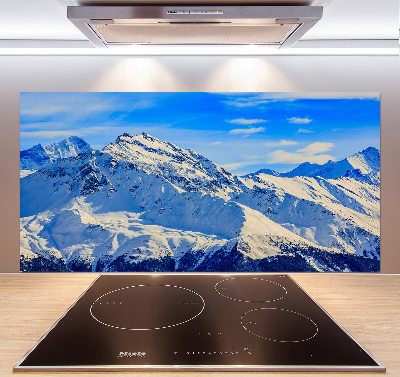 Cooker splashback Alps in winter