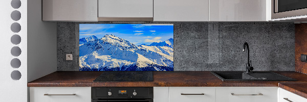 Cooker splashback Alps in winter