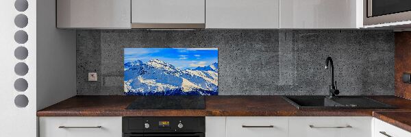 Cooker splashback Alps in winter