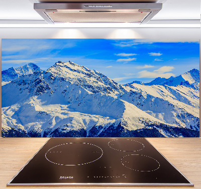 Cooker splashback Alps in winter