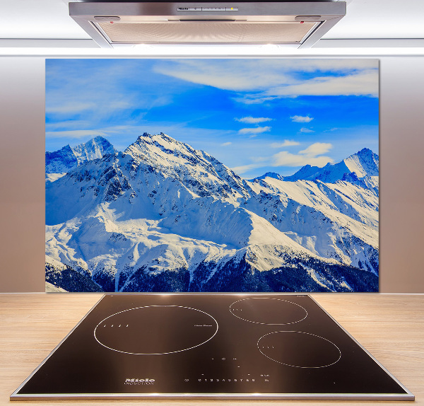 Cooker splashback Alps in winter