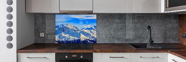 Cooker splashback Alps in winter