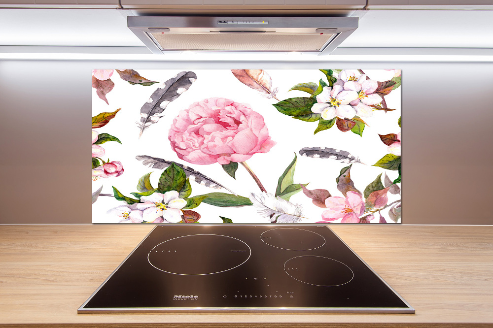 Cooker splashback Floral pattern