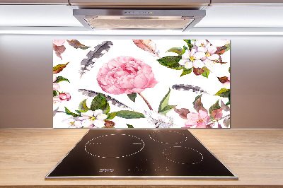 Cooker splashback Floral pattern