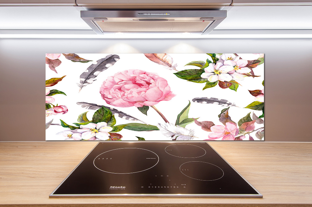 Cooker splashback Floral pattern