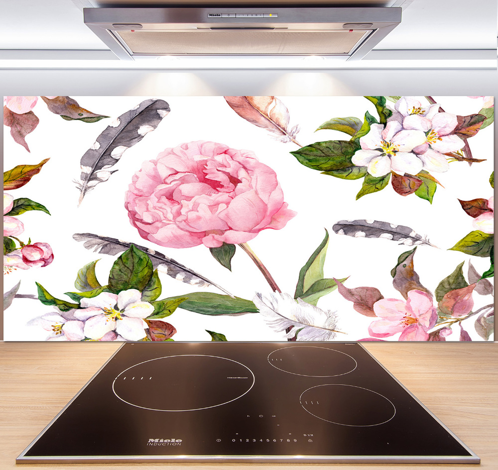 Cooker splashback Floral pattern