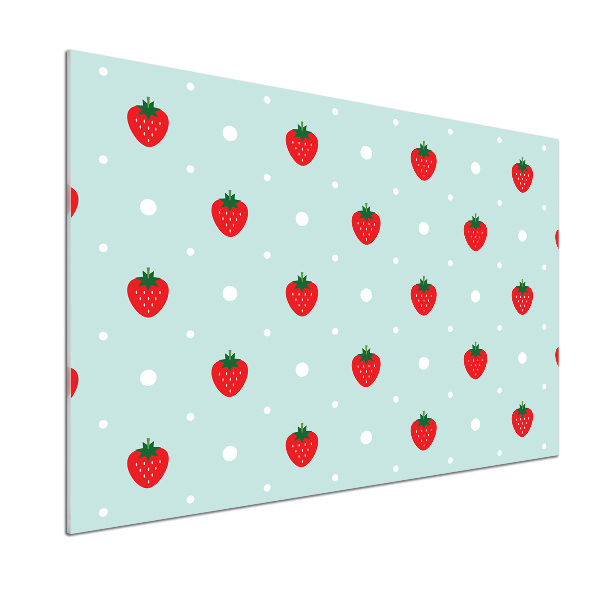 Glass splashback Strawberry icons