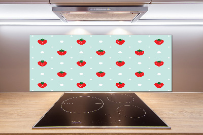 Glass splashback Strawberry icons