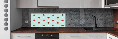 Glass splashback Strawberry icons