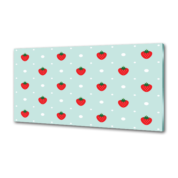 Glass splashback Strawberry icons