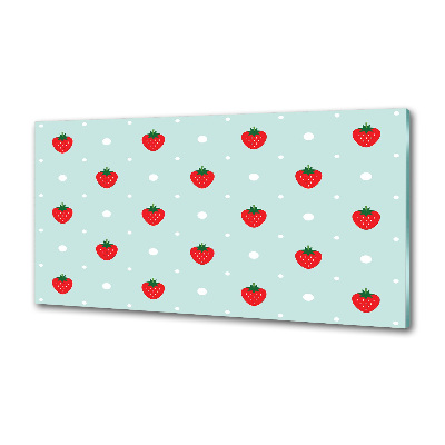 Glass splashback Strawberry icons