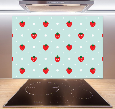 Glass splashback Strawberry icons