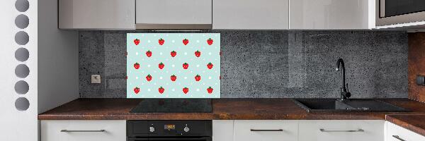 Glass splashback Strawberry icons