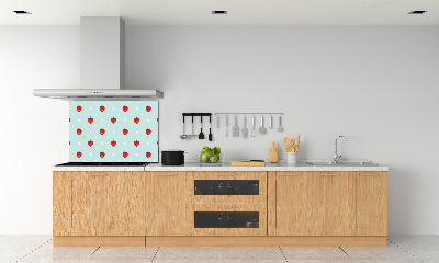 Glass splashback Strawberry icons