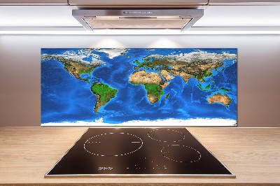 Kitchen wall panels world map