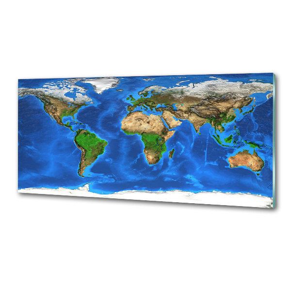 Kitchen wall panels world map