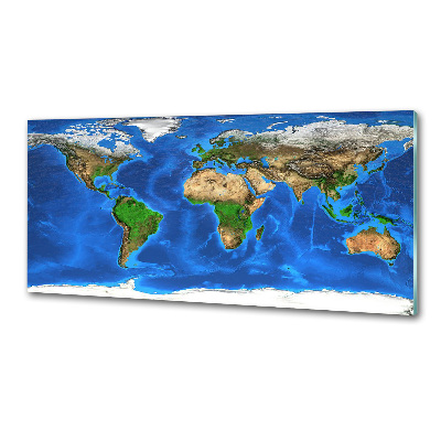 Kitchen wall panels world map