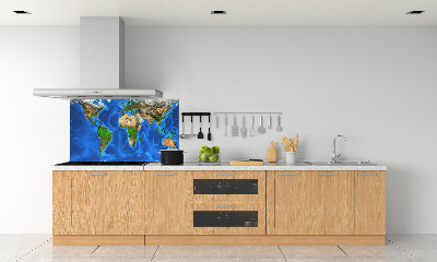 Kitchen wall panels world map