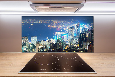 Cooker splashback Hong Kong at night