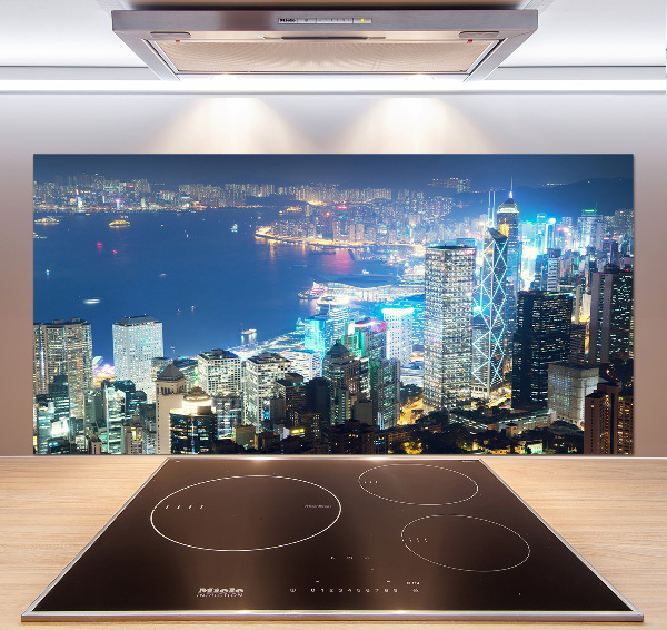 Cooker splashback Hong Kong at night