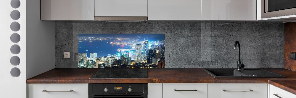 Cooker splashback Hong Kong at night