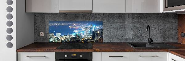 Cooker splashback Hong Kong at night