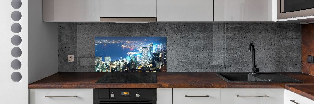 Cooker splashback Hong Kong at night