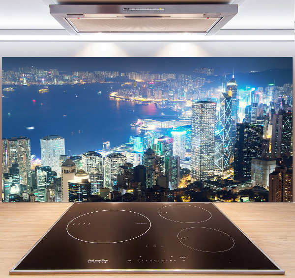 Cooker splashback Hong Kong at night