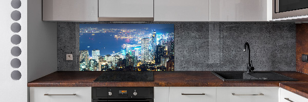 Cooker splashback Hong Kong at night