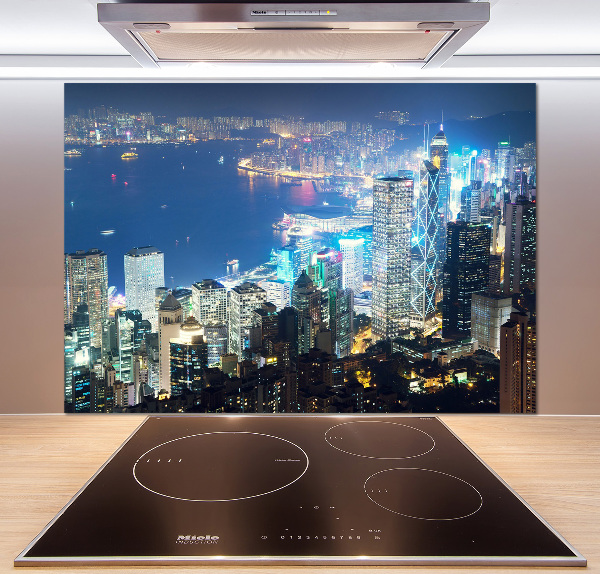 Cooker splashback Hong Kong at night