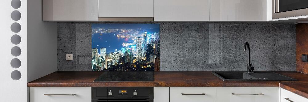 Cooker splashback Hong Kong at night