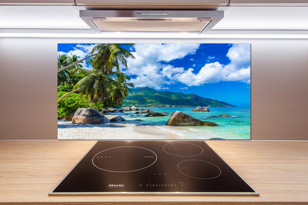 Hob splashback Seychelles beach