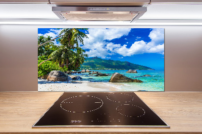 Hob splashback Seychelles beach