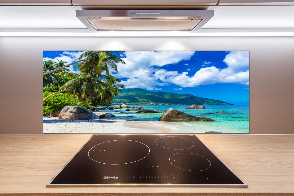 Hob splashback Seychelles beach