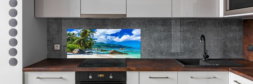 Hob splashback Seychelles beach