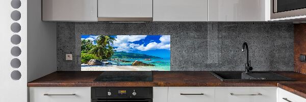 Hob splashback Seychelles beach