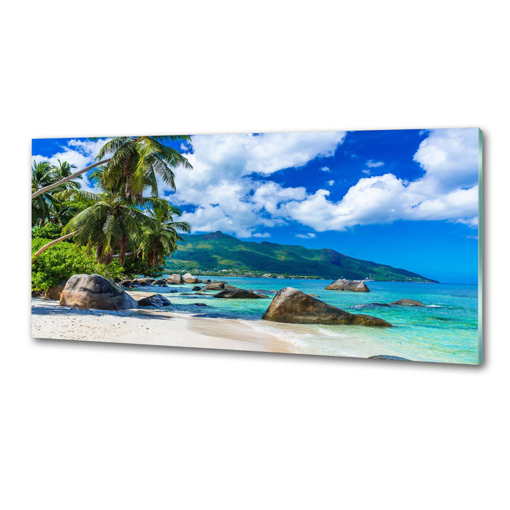 Hob splashback Seychelles beach