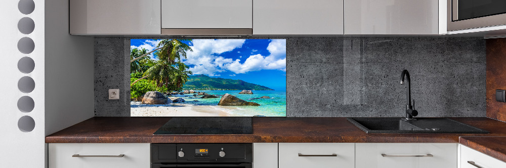 Hob splashback Seychelles beach