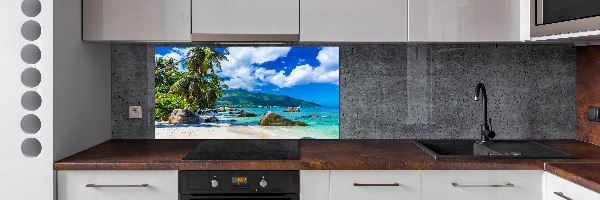 Hob splashback Seychelles beach